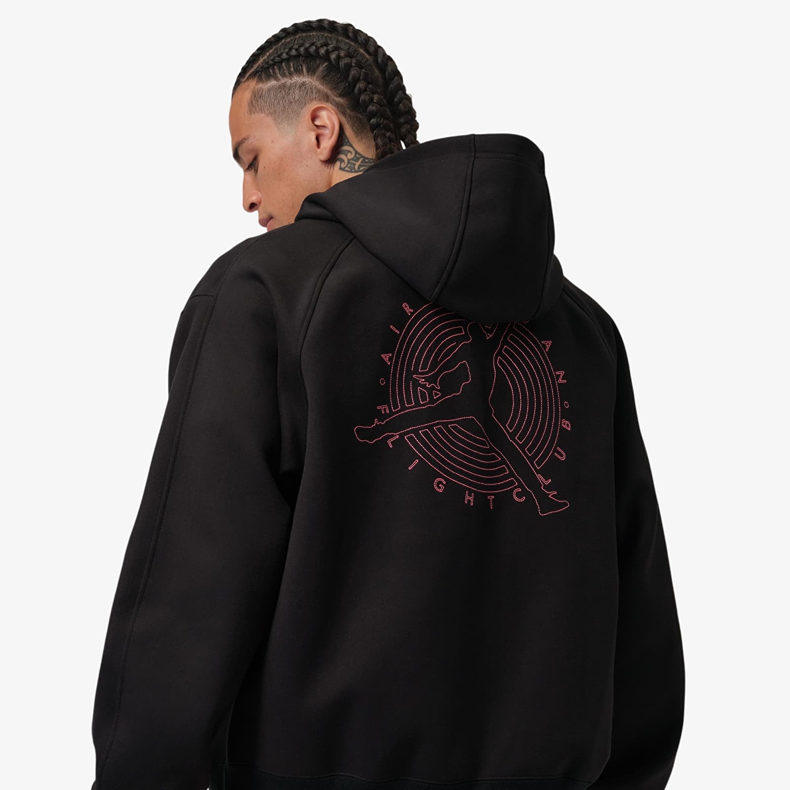 Mikiny Jordan Flight Club Fleece Men's Full-Zip Knit Sweatshirt Black