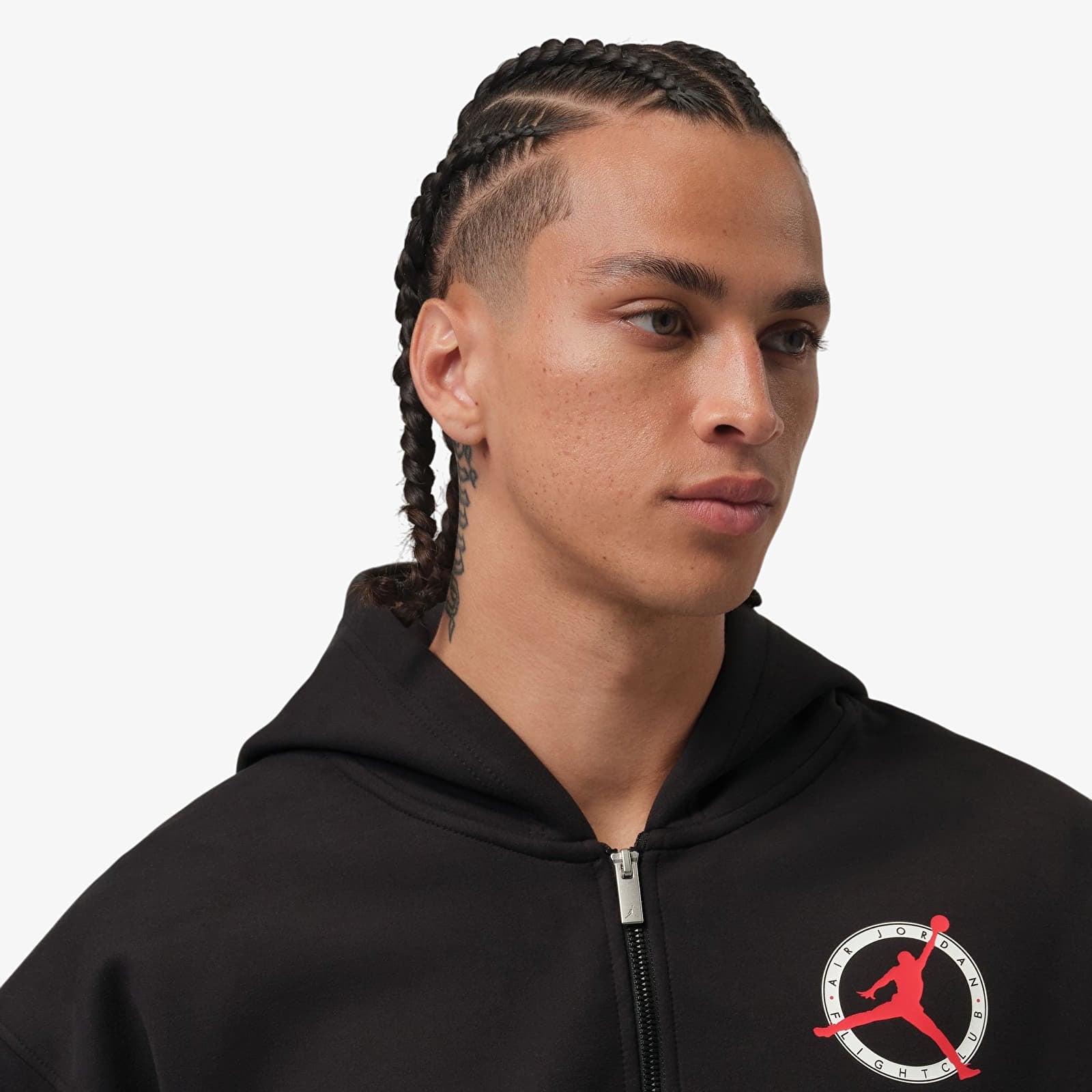 Mikiny Jordan Flight Club Fleece Men's Full-Zip Knit Sweatshirt Black