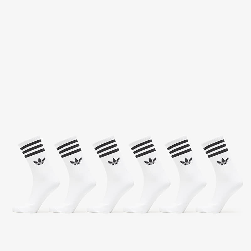 Sokker adidas 3-Stripes Crew Socks 6 Pairs White