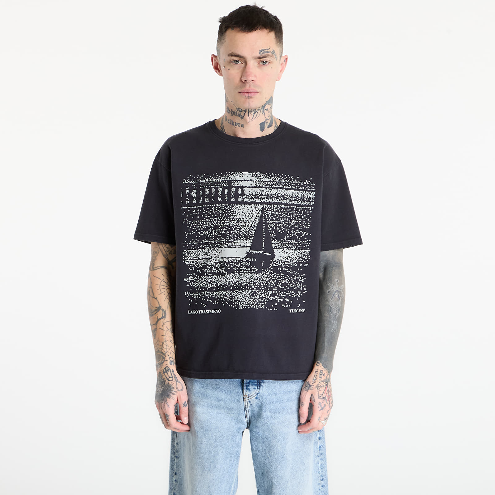 Тениска Rhude Lago Trasimeno Tee Vintage Black/ White XXL