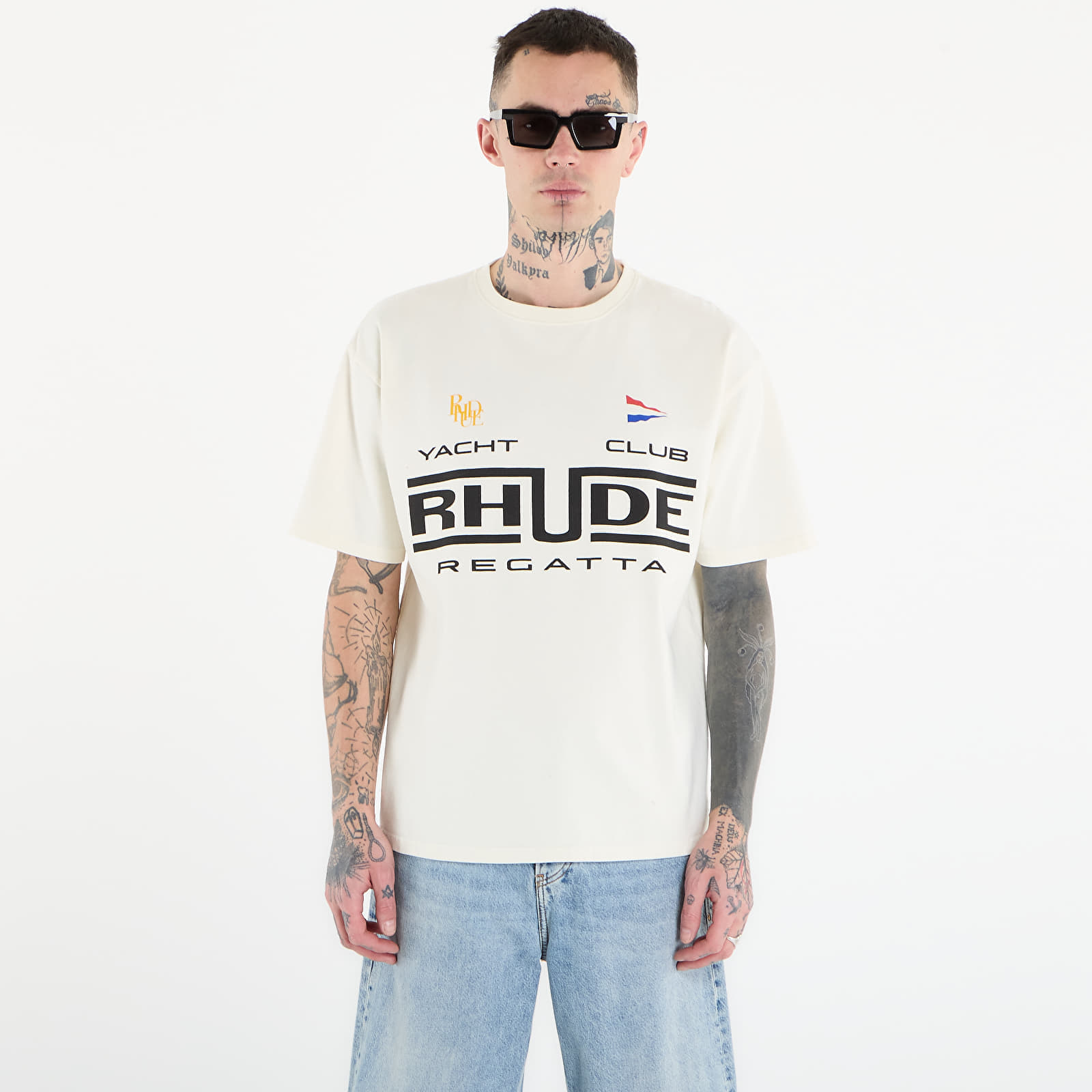 Тениска Rhude Regatta Club Tee Vintage White/ Black/ Green S