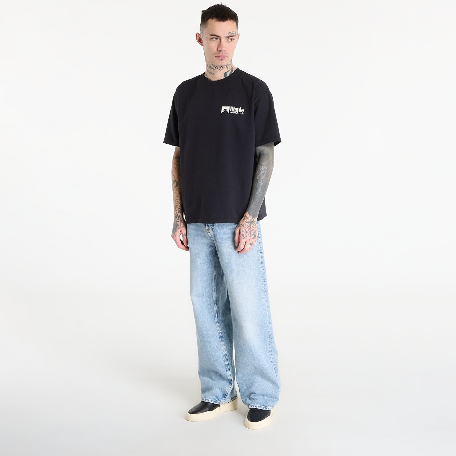 T-skjorter Rhude Ramatuelle Intl Racing Tee Vintage Black/ White/ Yellow