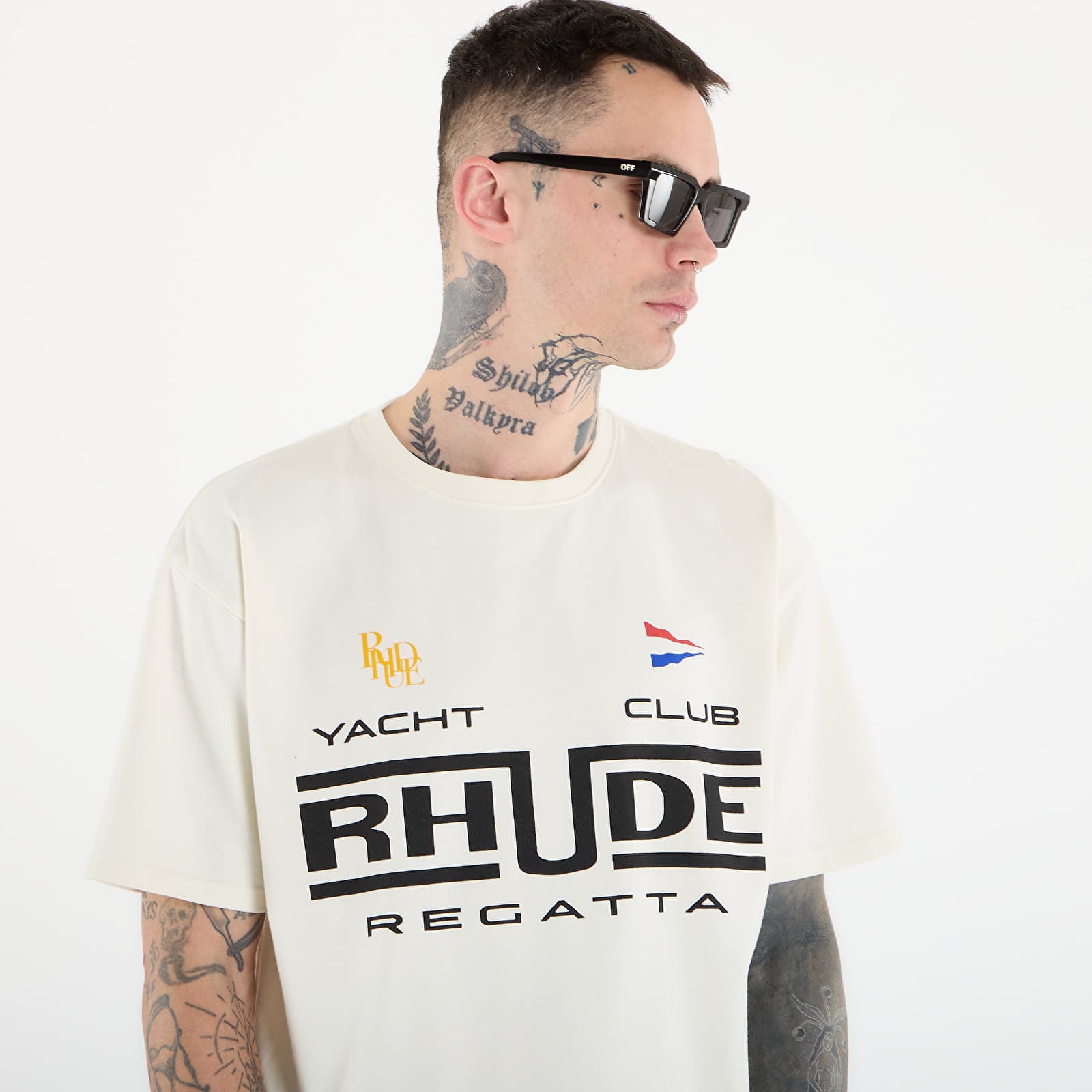 T-skjorter Rhude Regatta Club Tee Vintage White/ Black/ Green