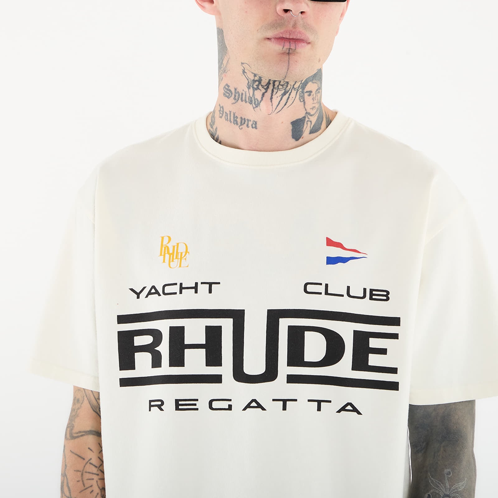 T-skjorter Rhude Regatta Club Tee Vintage White/ Black/ Green