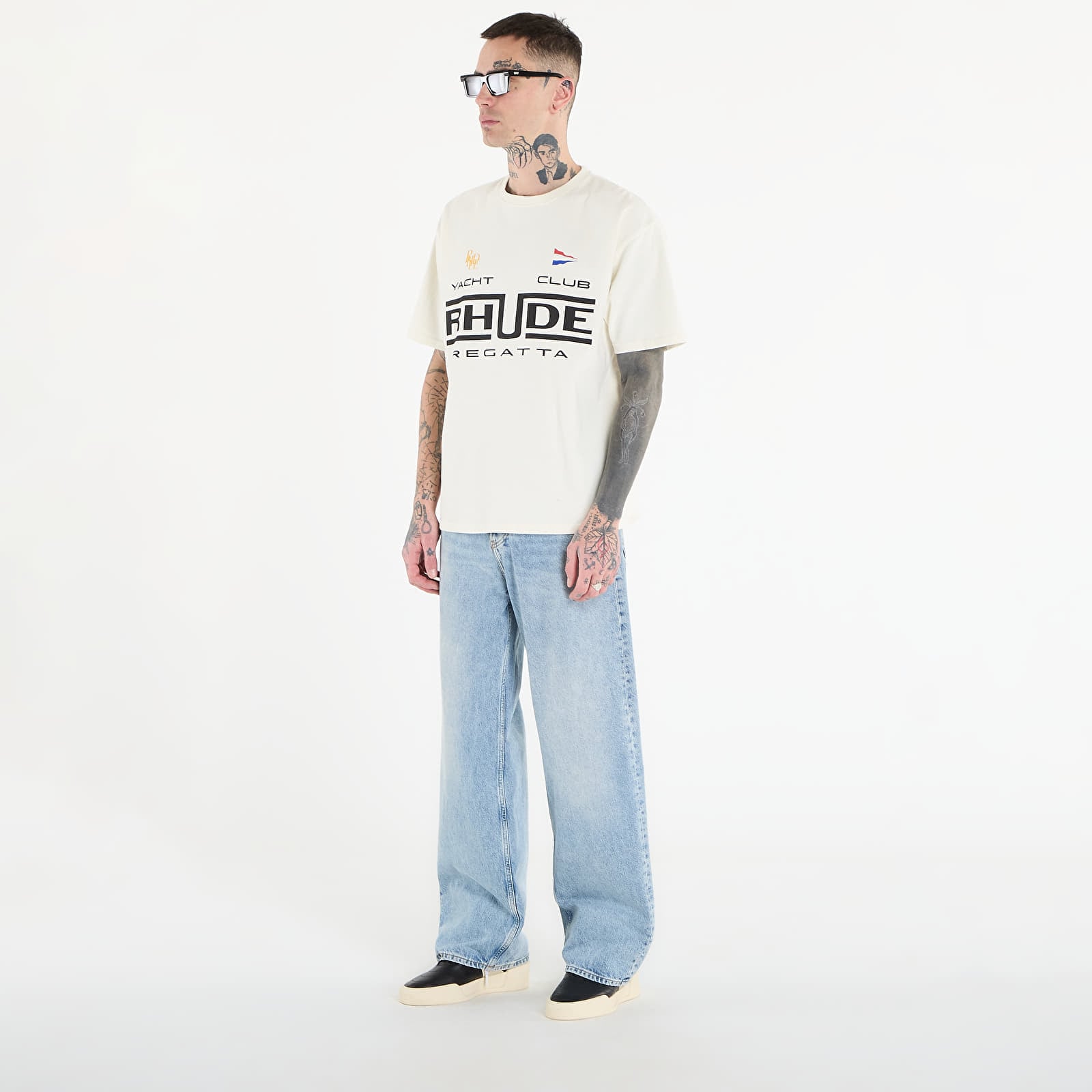 T-skjorter Rhude Regatta Club Tee Vintage White/ Black/ Green