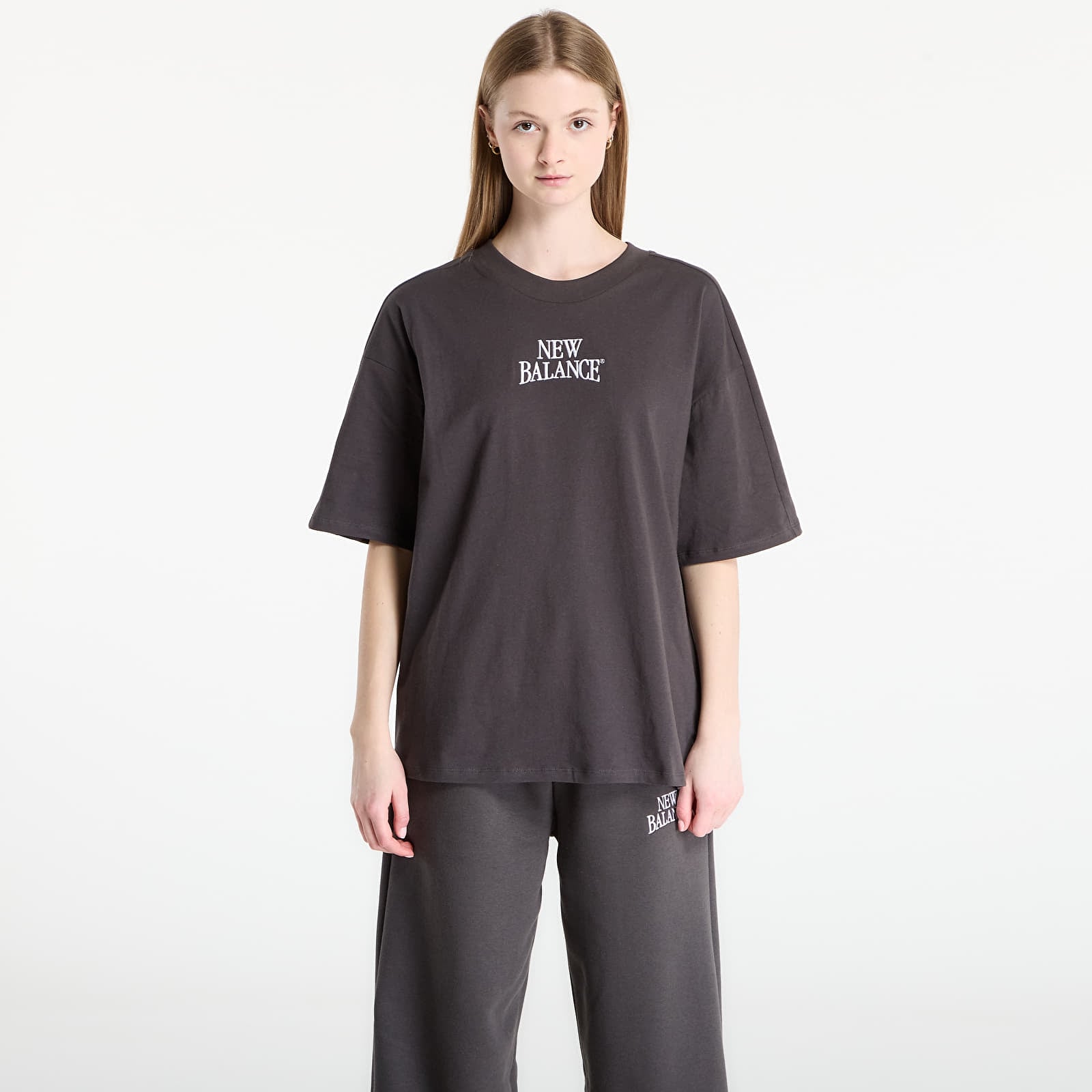 Majice i košulje New Balance Linear Heritage Oversized T-Shirt Faded Black