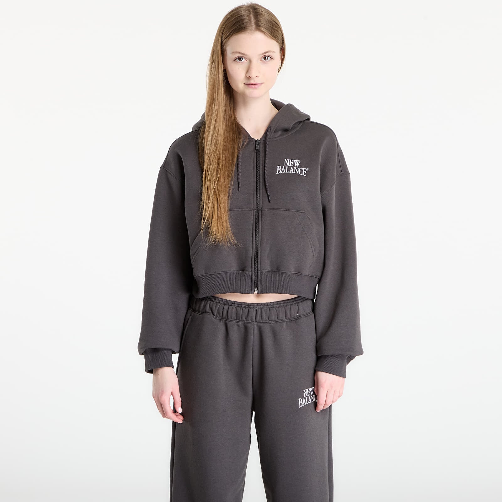 Sweatshirt New Balance Linear Heritage Fleece Full Zip Faded Black S