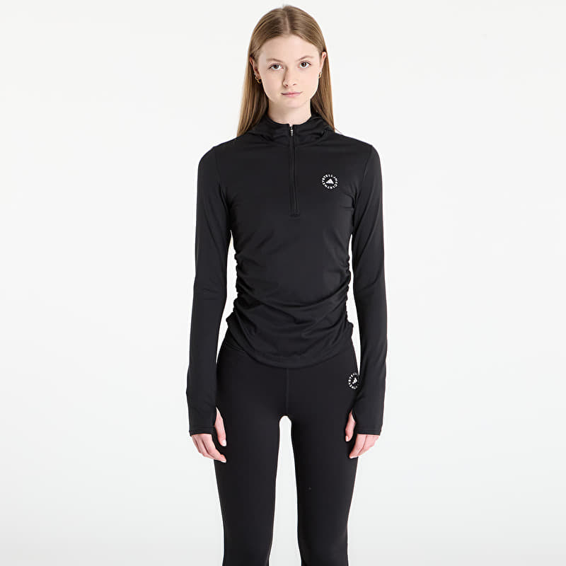 T-shirt adidas x Stella Mccartney Studio Ruched Long Sleeve T-Shirt Black