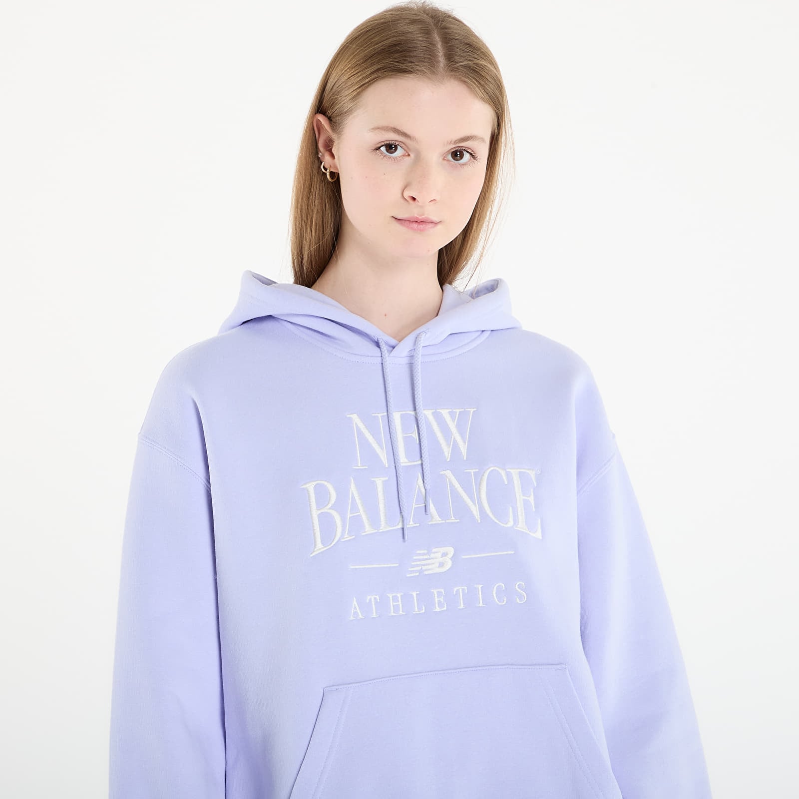 Mikiny New Balance Linear Heritage Fleece Hoodie Daybreak
