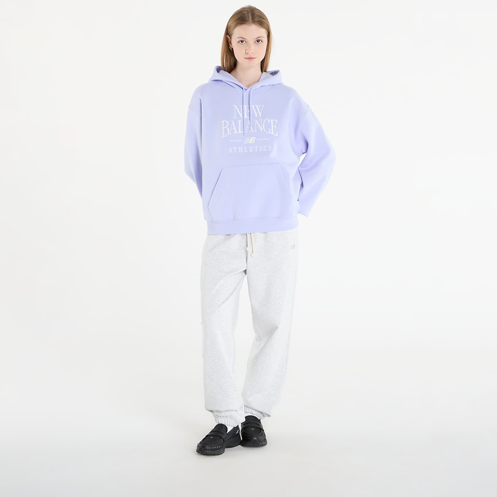 Mikiny New Balance Linear Heritage Fleece Hoodie Daybreak