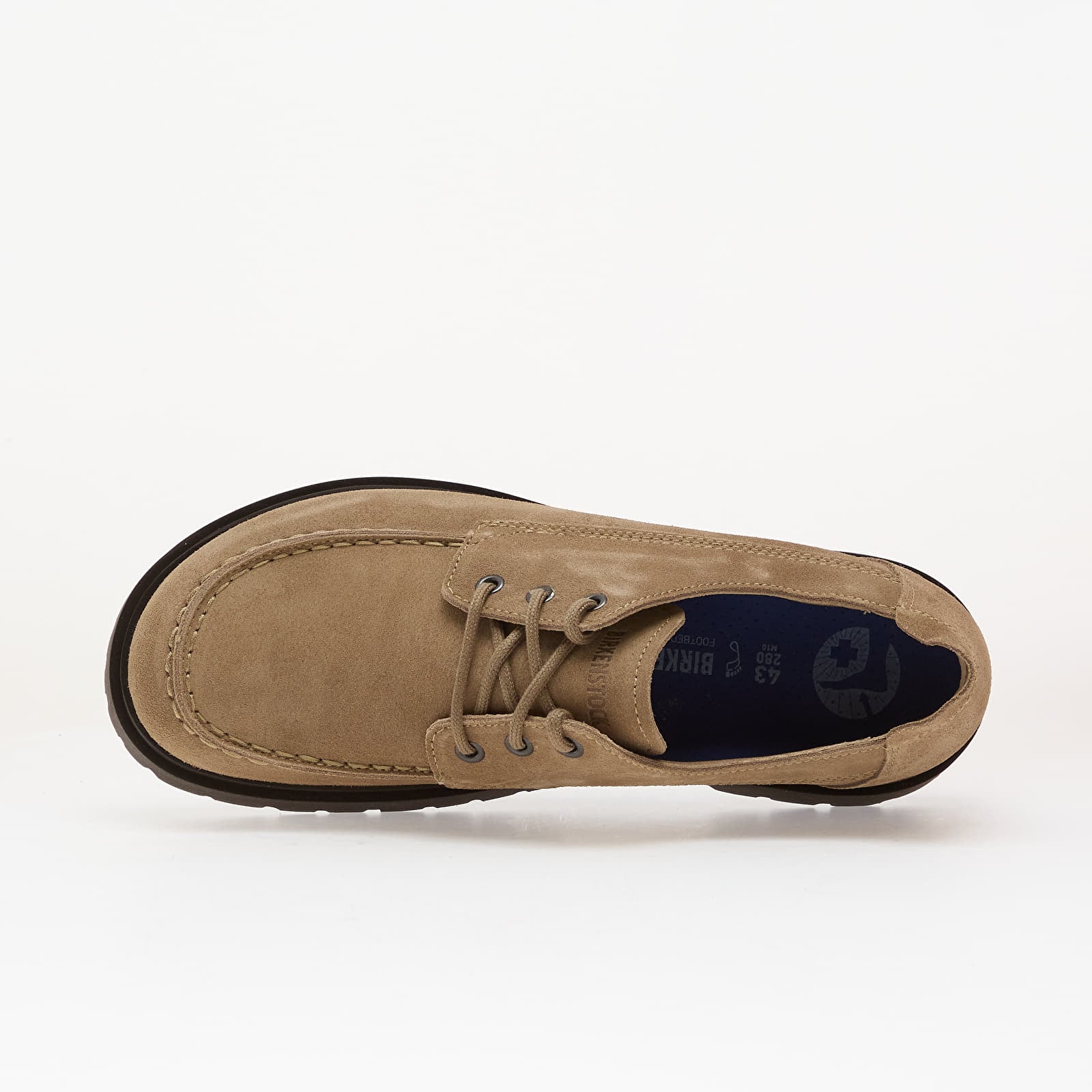 Sapatos de homem Birkenstock Highwood Moc Lace Low Suede Leather Gray Taupe