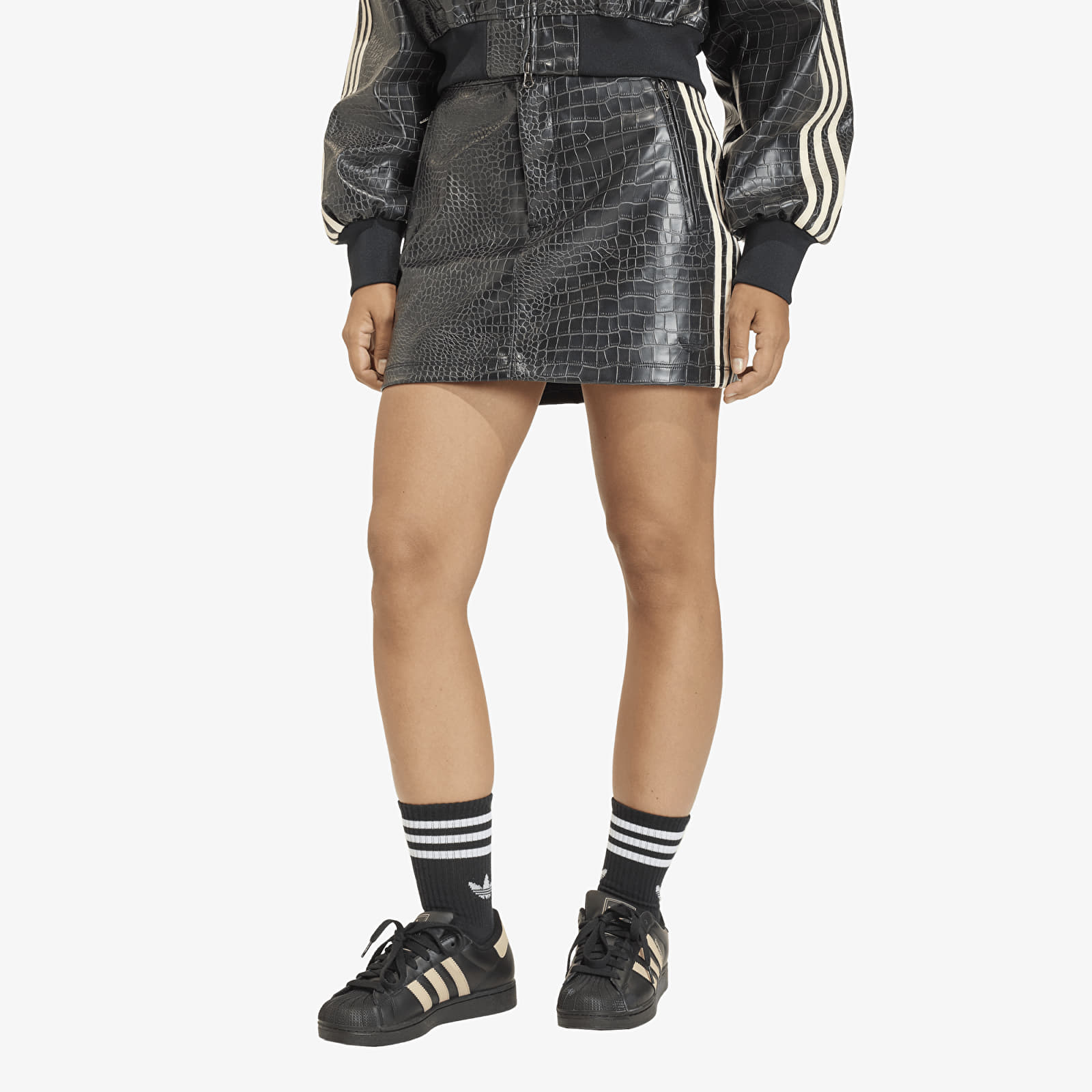 Skjørt adidas Pleather Skirt Black