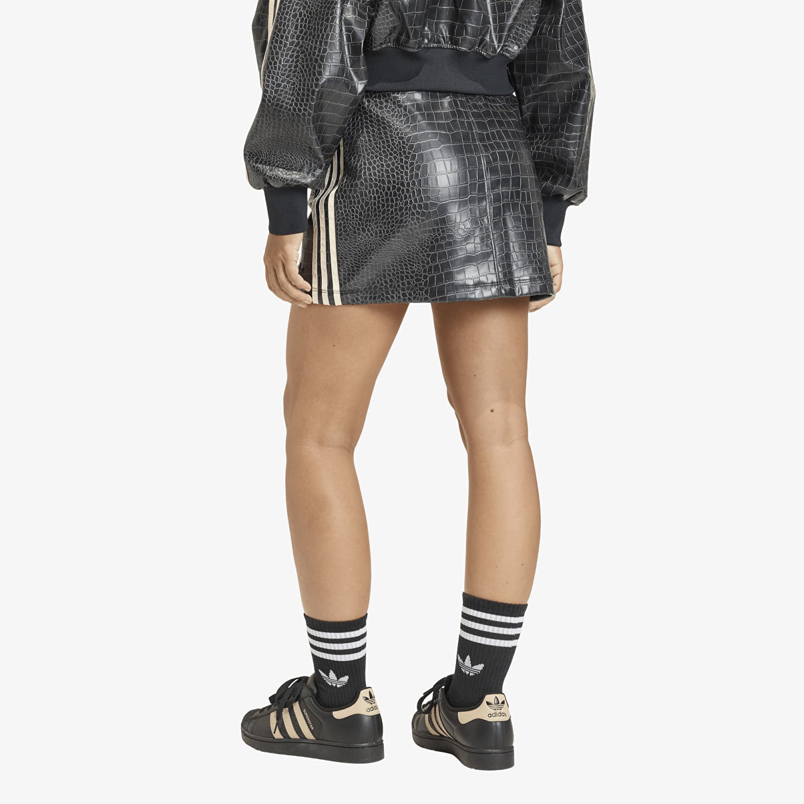 Skjørt adidas Pleather Skirt Black