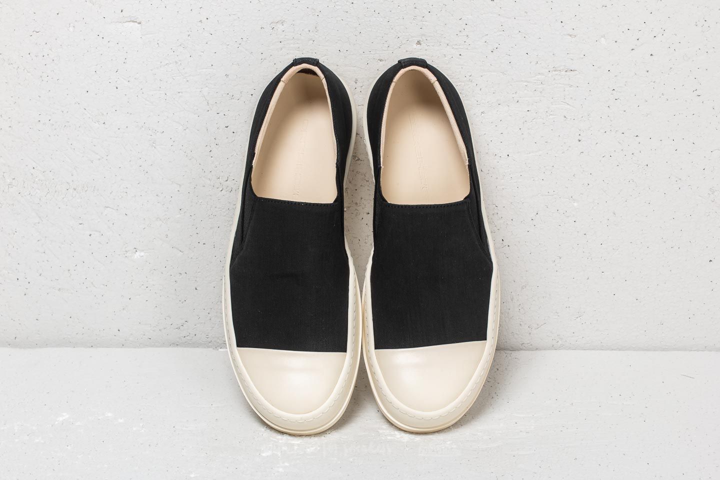Men s shoes Rick Owens DRKSHDW Boat Sneaks Black Black Milk Footshop