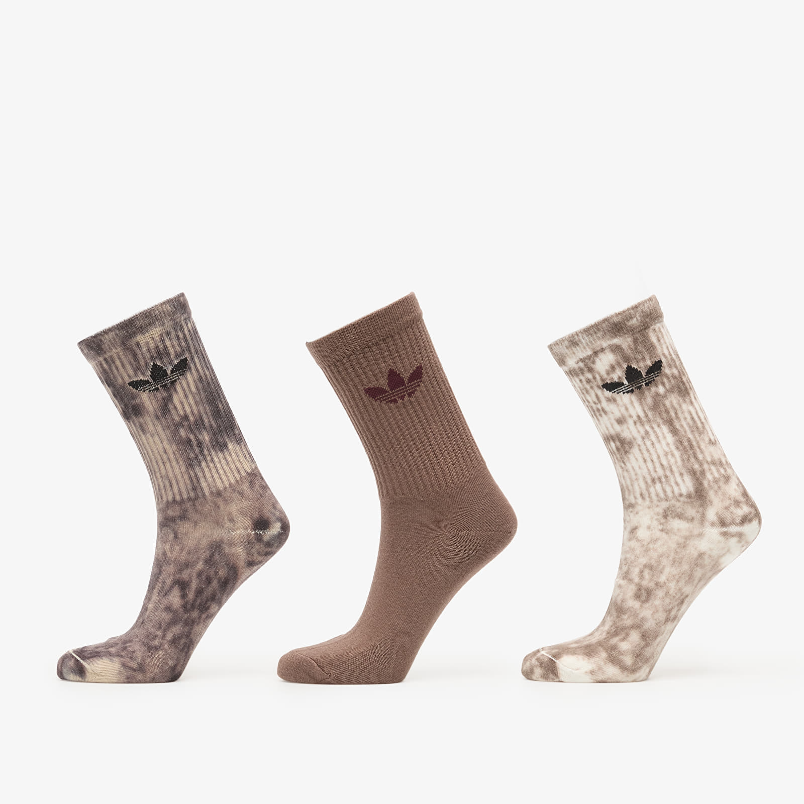 Șosete adidas Tie Dye Crew Socks 3-Pack Utility Black/ Off White/ Earth Strata M