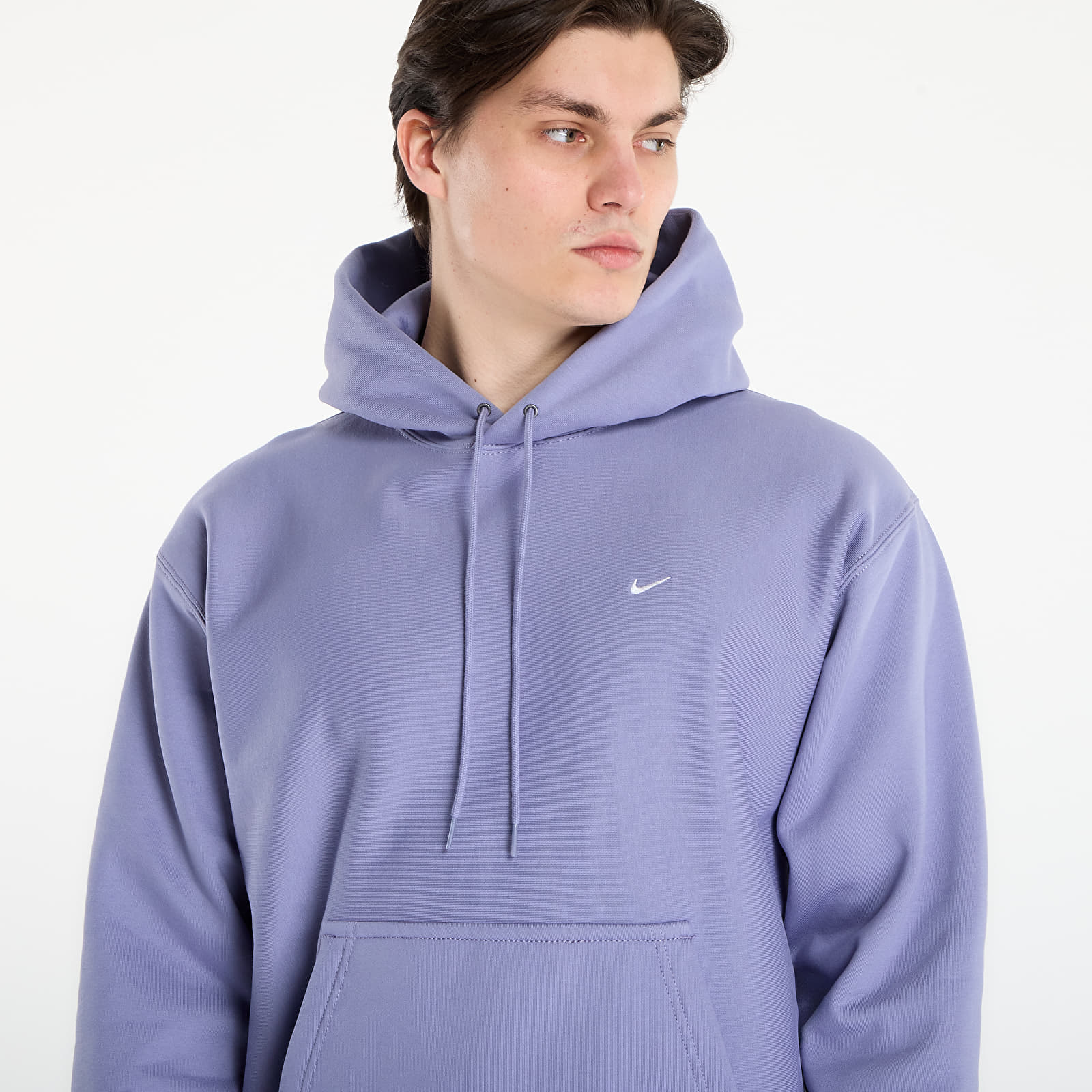 Pánske mikiny Nike Solo Swoosh Men's Pullover Hoodie Iron Purple/ White