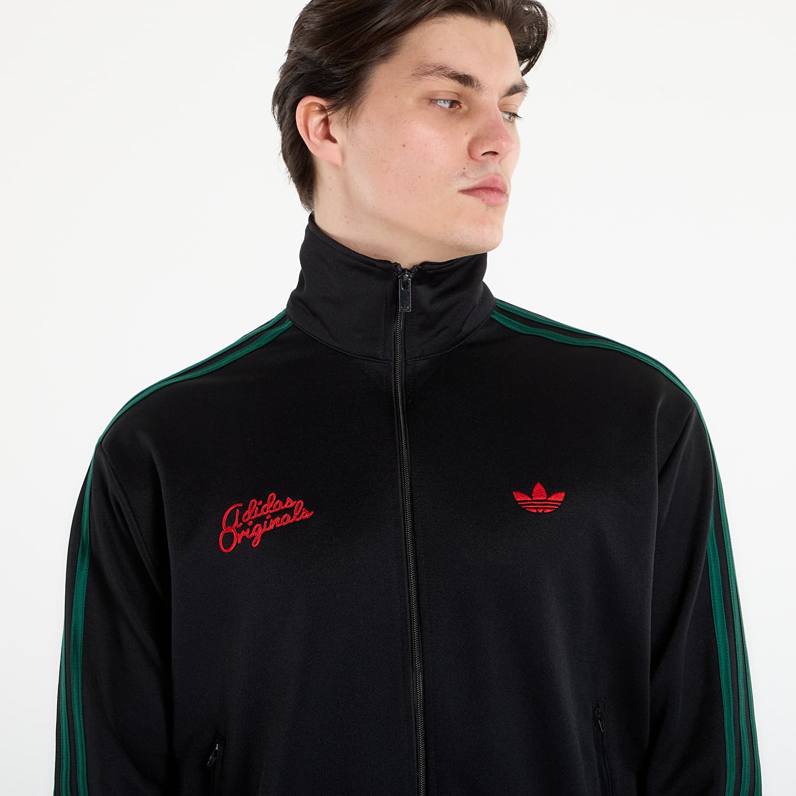 Vyriški džemperiai su gobtuvais adidas Tt Black/ Collegiate Green