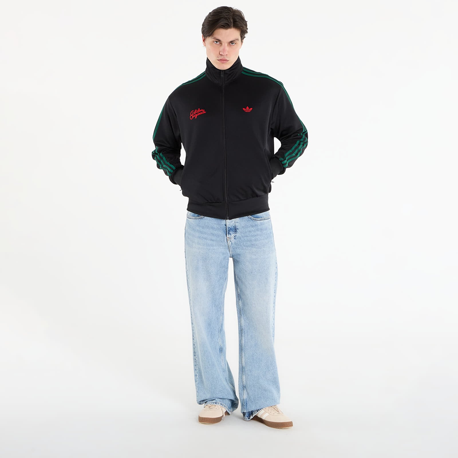 Vyriški džemperiai su gobtuvais adidas Tt Black/ Collegiate Green