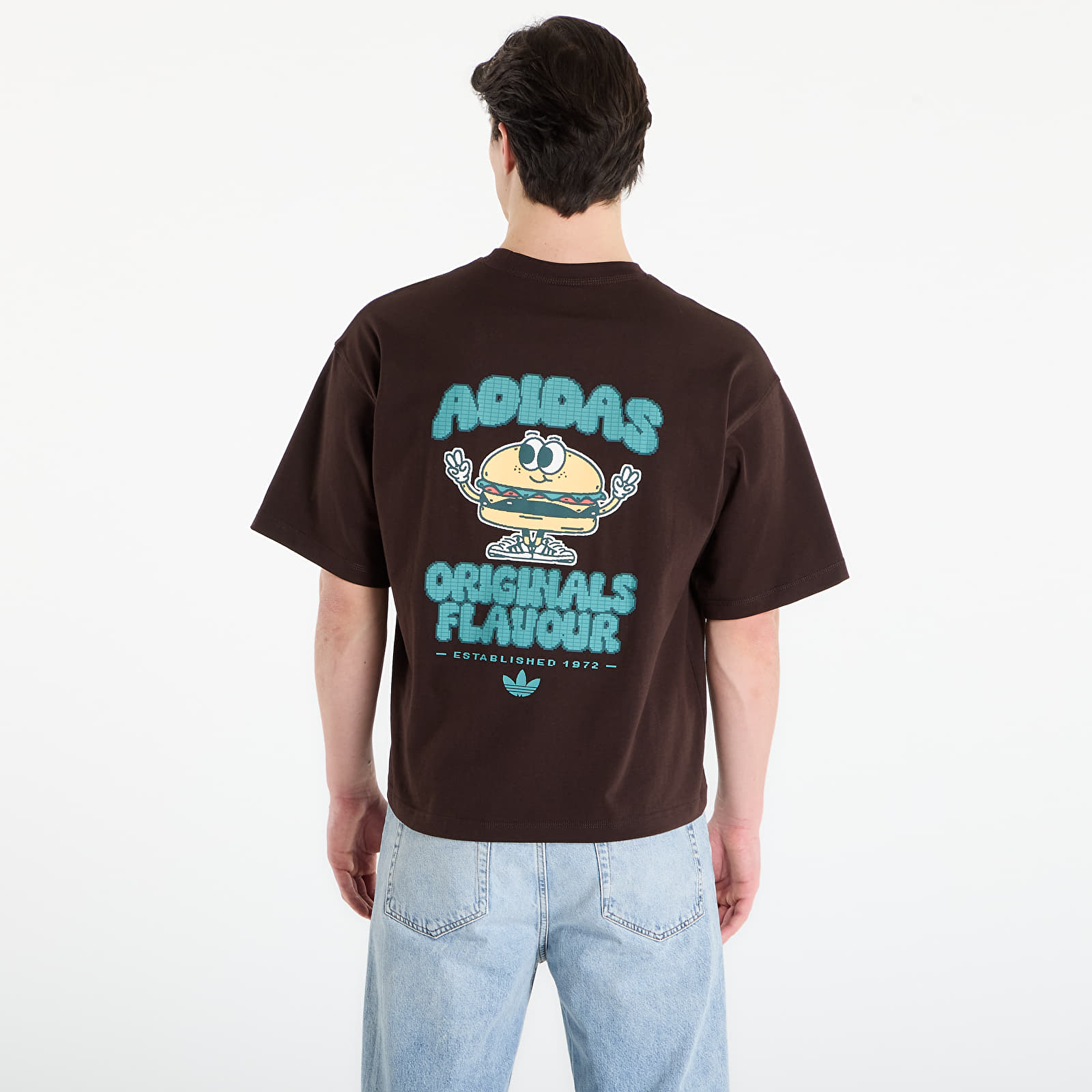 Tricouri bărbați adidas Pixelated Burget Character Graphic T-shirt Aurora Coffee