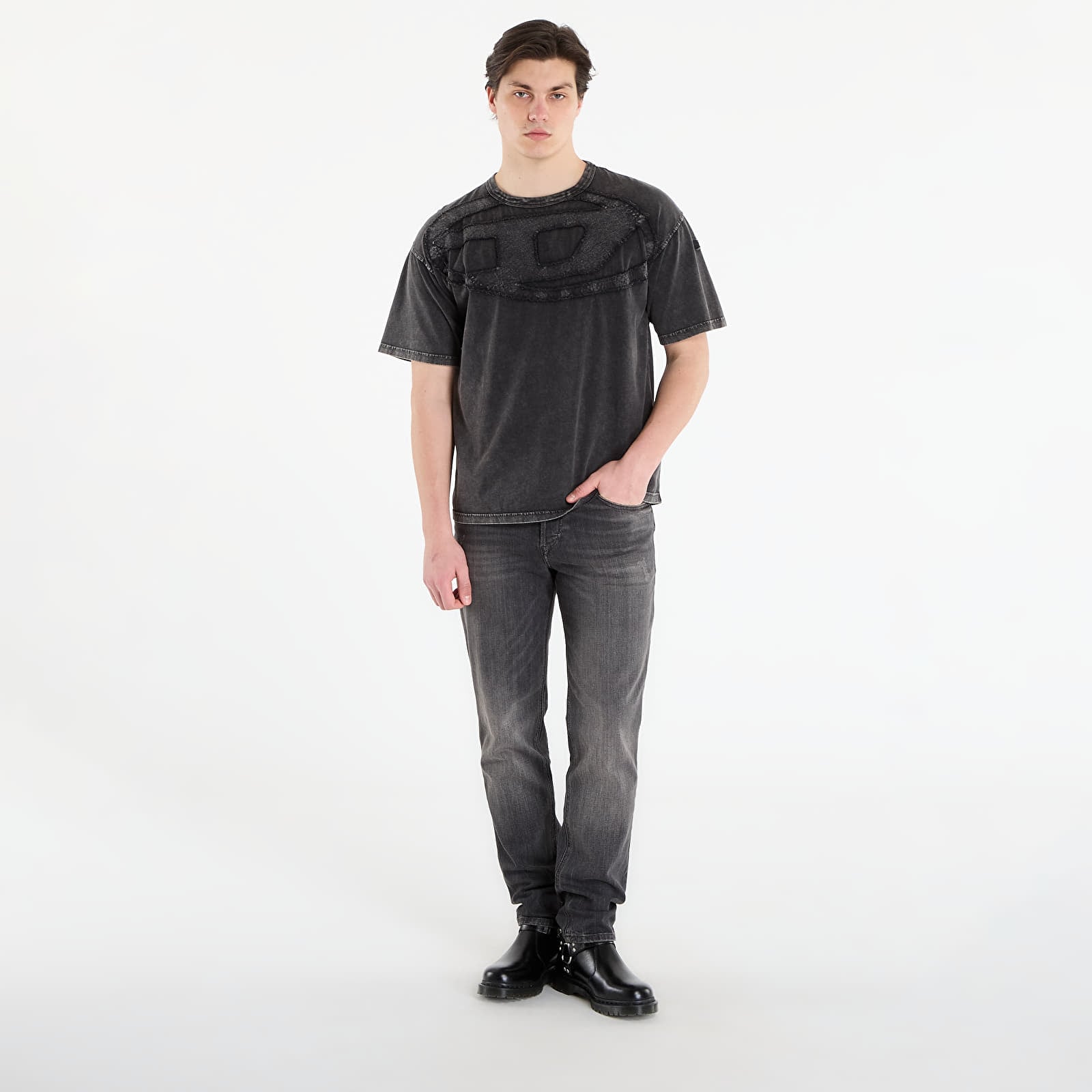 Muške majice kratkih rukava DIESEL T-Boxt-Den T-Shirt Black/ Violet