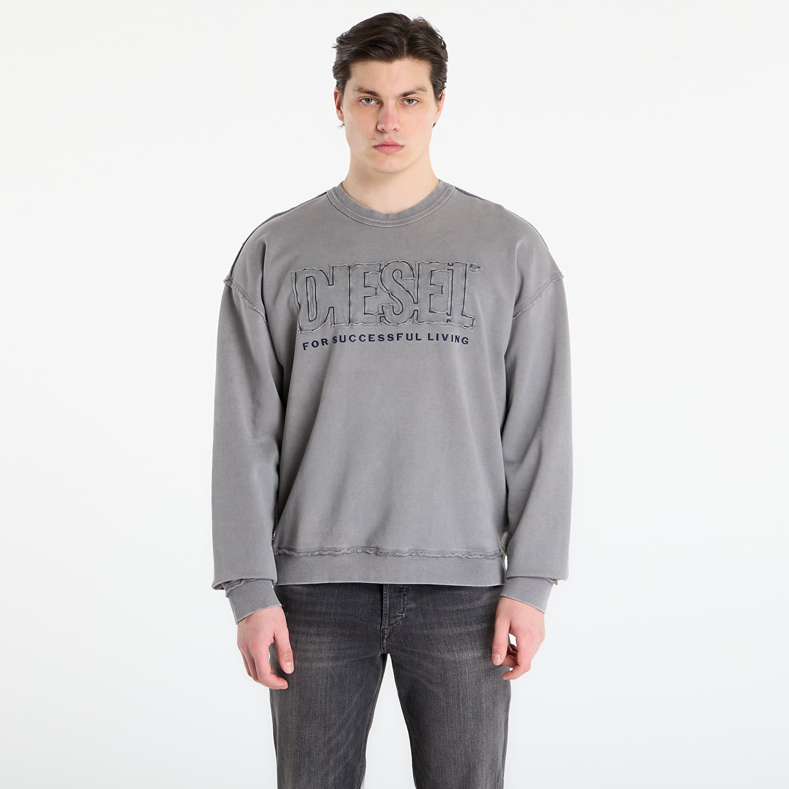 Тениска DIESEL S-Boxt-Raw-V1 Sweat-Shirt Steeple Gray L