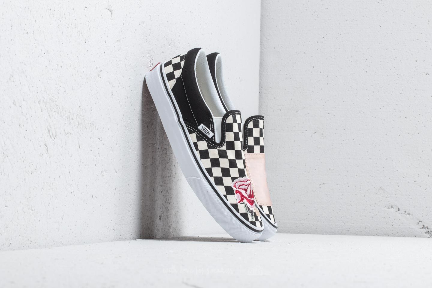 Women s shoes Vans Classic Slip On Satin Patchwork Checkerboard Footshop