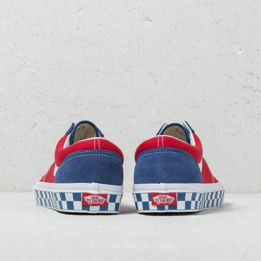 Vans checkerboard blue and red cheap