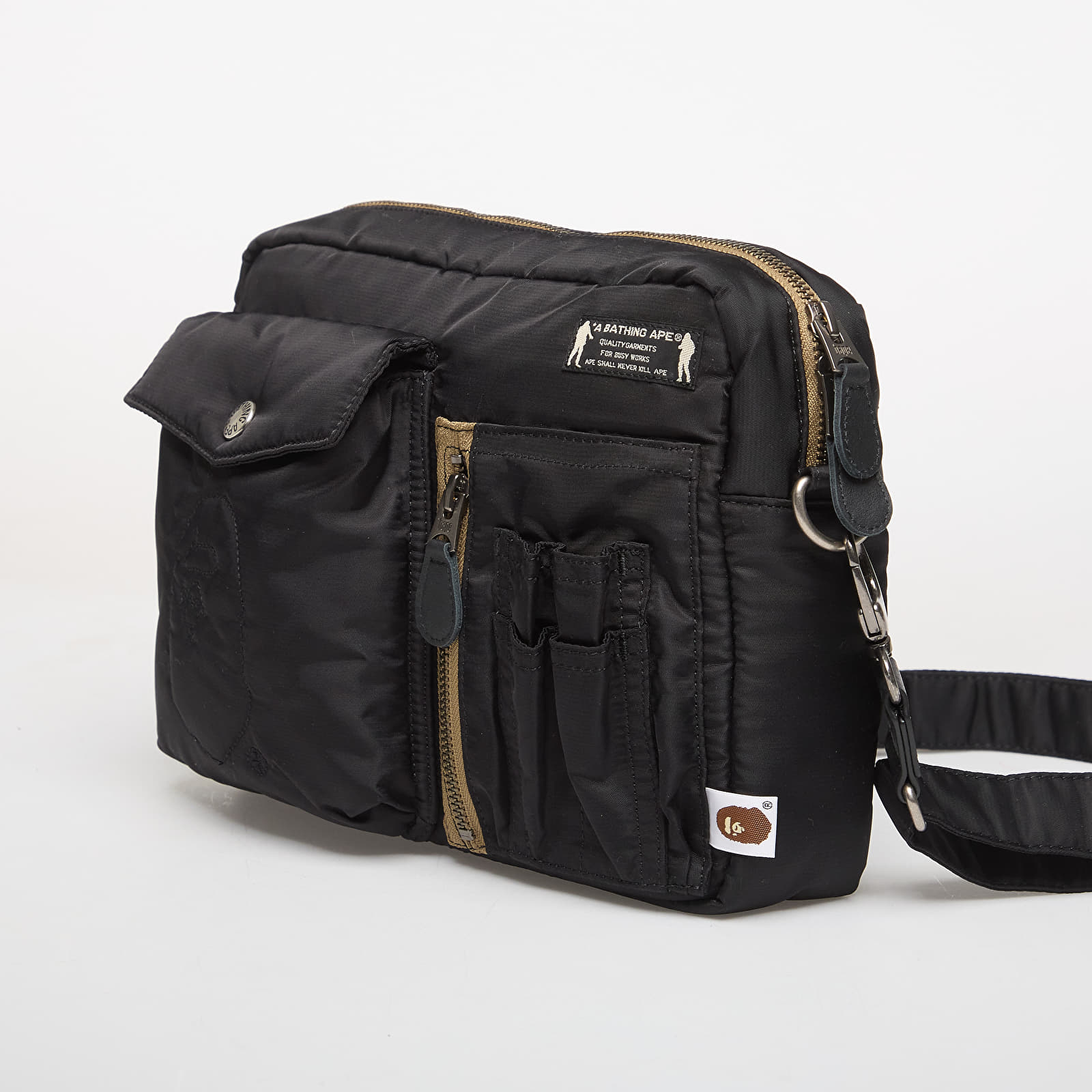 Ristilaukut A BATHING APE Padded Shoulder Bag M Black