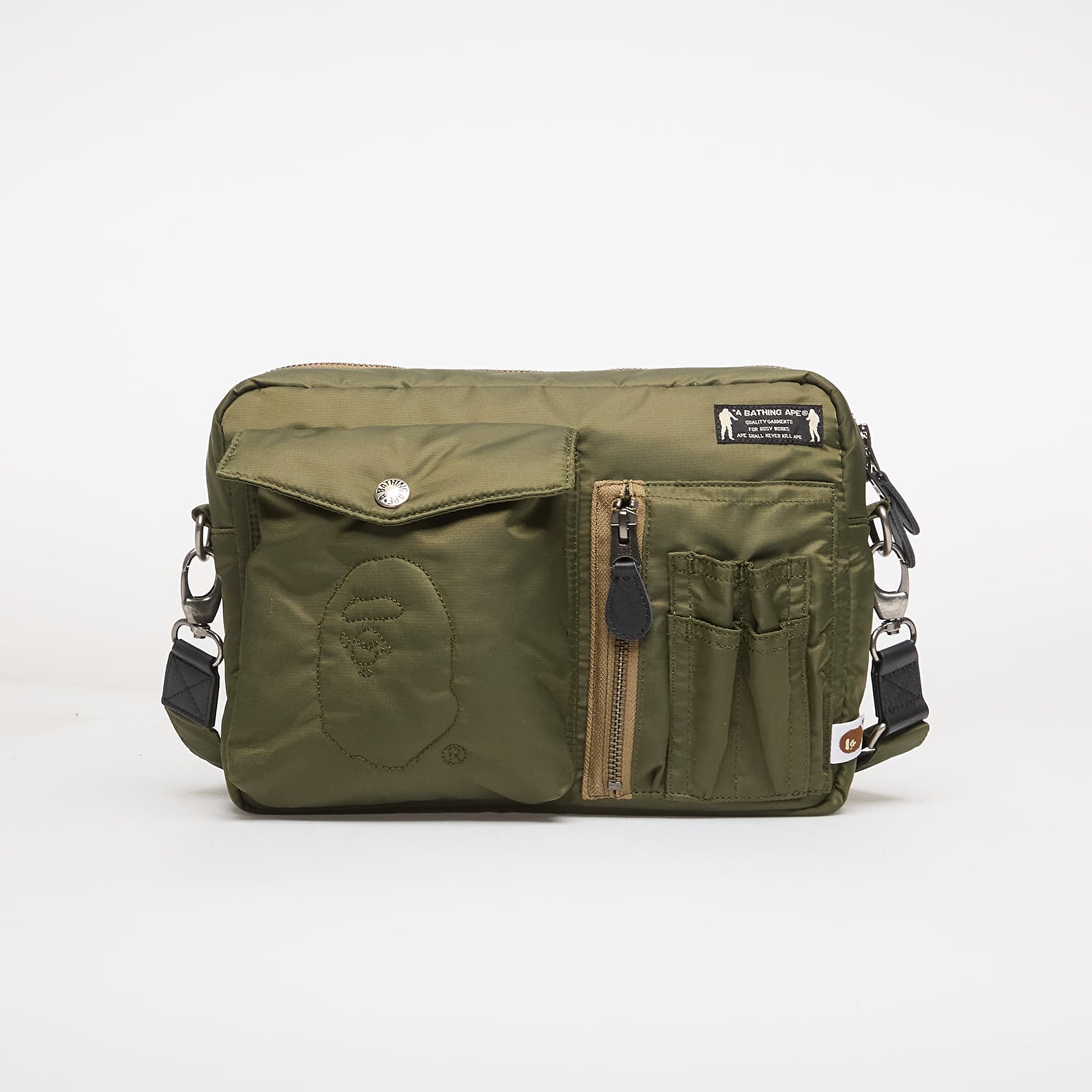 Ristilaukut A BATHING APE Padded Shoulder Bag M Olivedrab