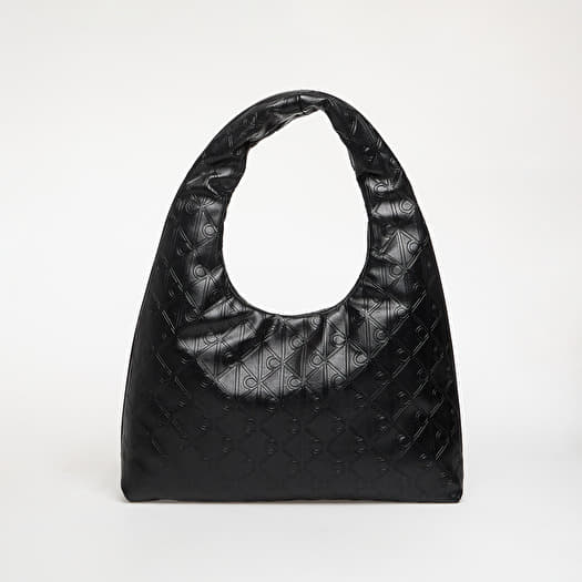 Handbag Calvin Klein Emblem Aop Puffer Lg Shoulder Bag Black