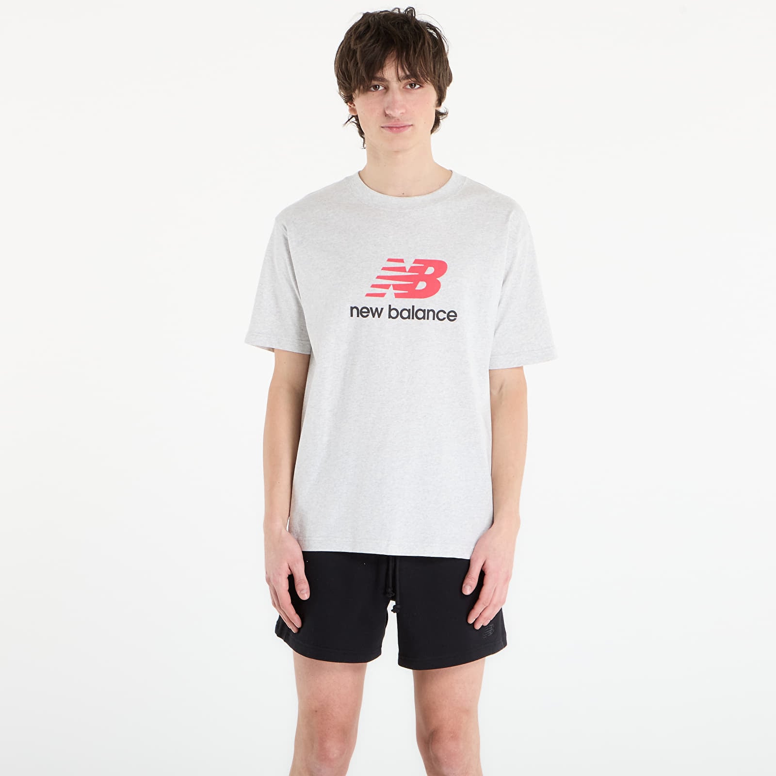 Magliette da uomo New Balance Athletics Logo T-Shirt Ash Heather