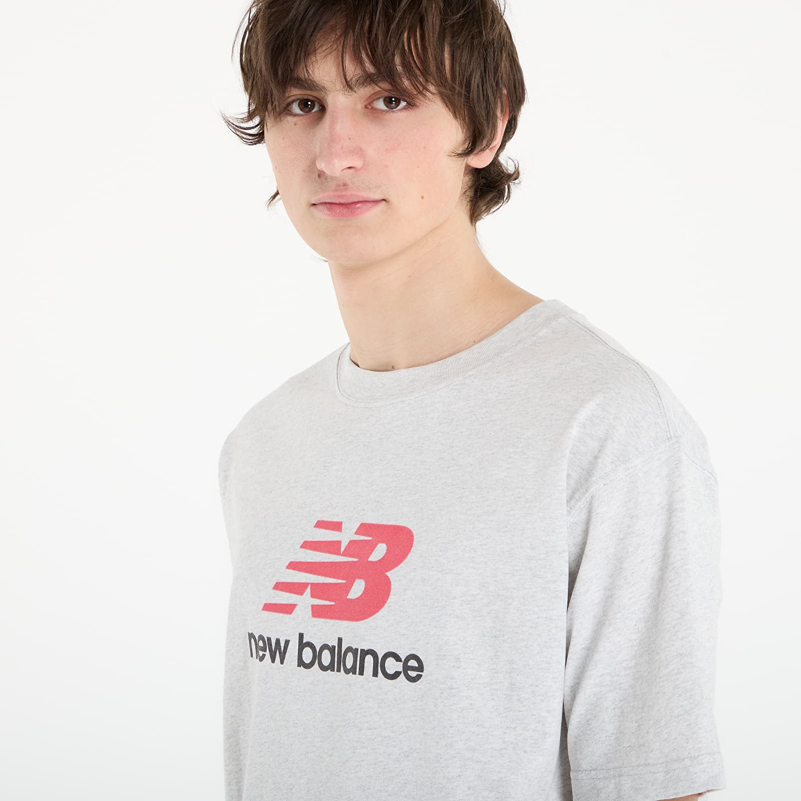 Magliette da uomo New Balance Athletics Logo T-Shirt Ash Heather
