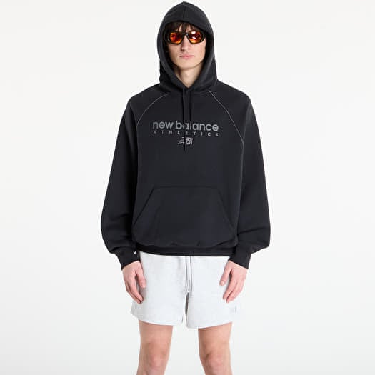 Felpa New Balance Linear Graphic Fleece Hoodie Black