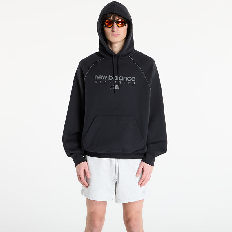 Mikina New Balance Linear Graphic Fleece Hoodie Black