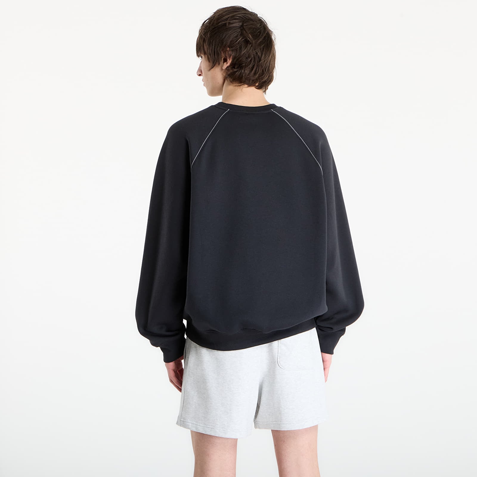 Pánské mikiny New Balance Linear Graphic Fleece Crew Black