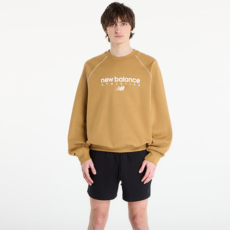 Mikina New Balance Linear Graphic Fleece Crew Stucco