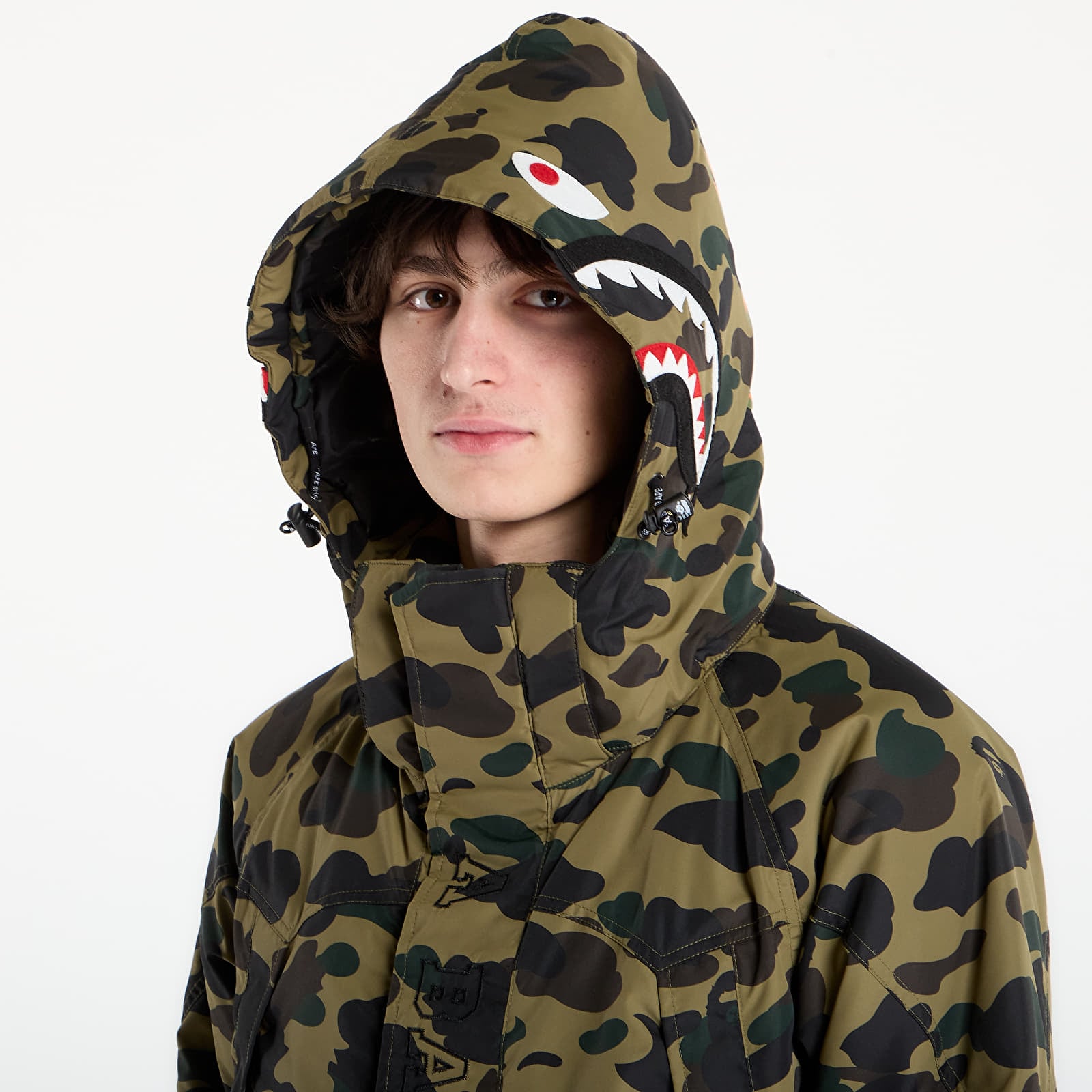 Giacche A BATHING APE 1St Camo Shark Snowboard Jacket M Green