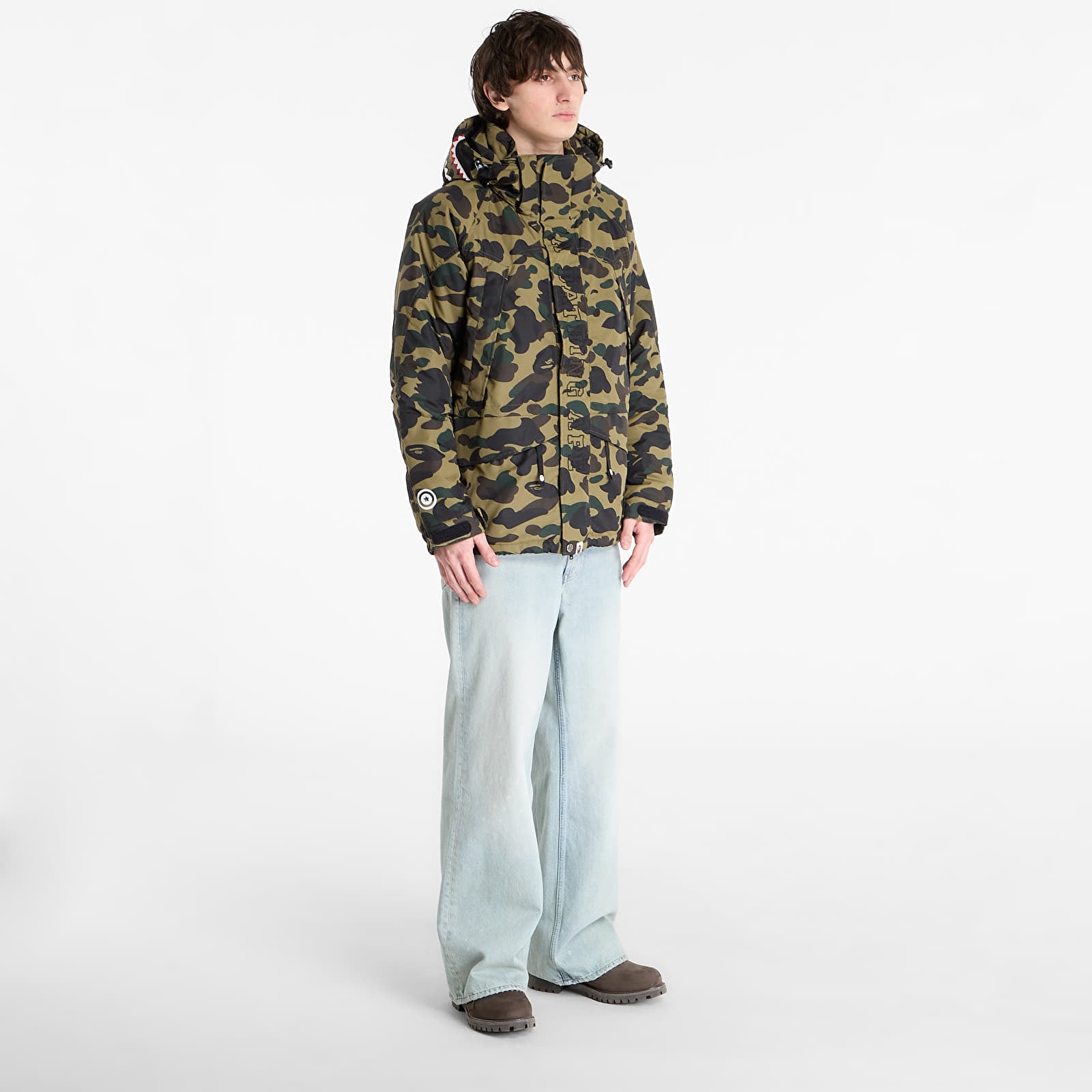 Giacche A BATHING APE 1St Camo Shark Snowboard Jacket M Green