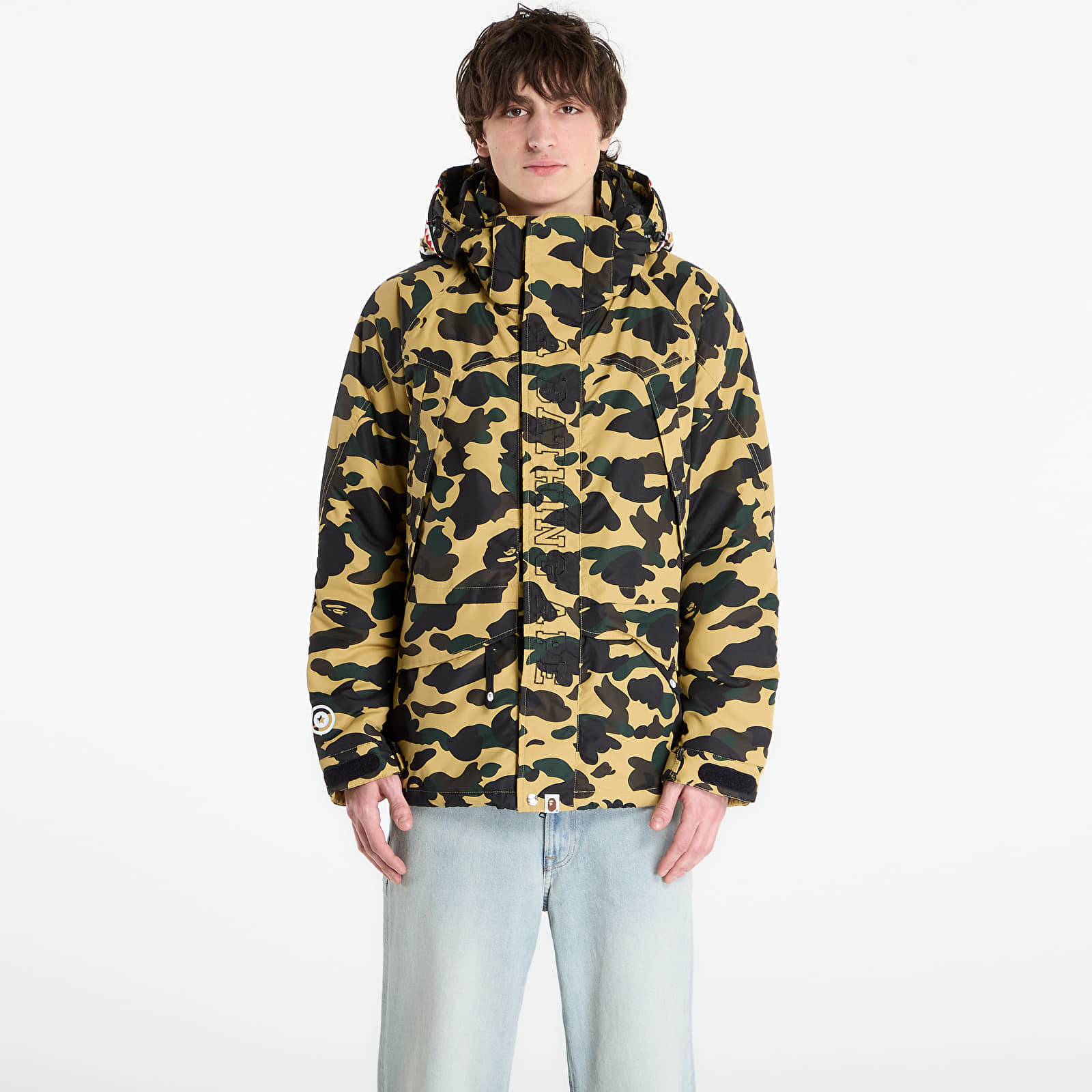 Jachetă A BATHING APE 1St Camo Shark Snowboard Jacket M Yellow XL