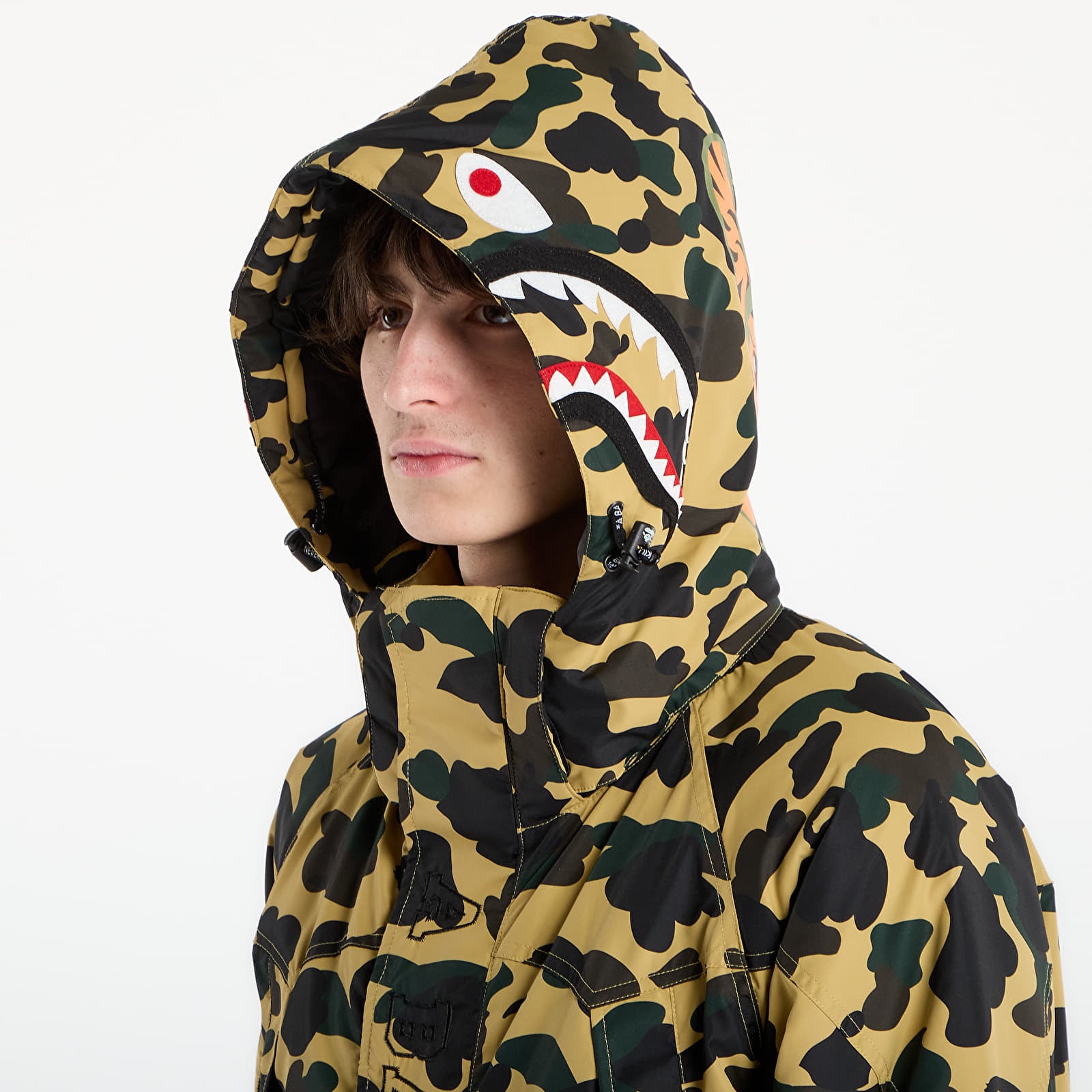 Giacche A BATHING APE 1St Camo Shark Snowboard Jacket M Yellow
