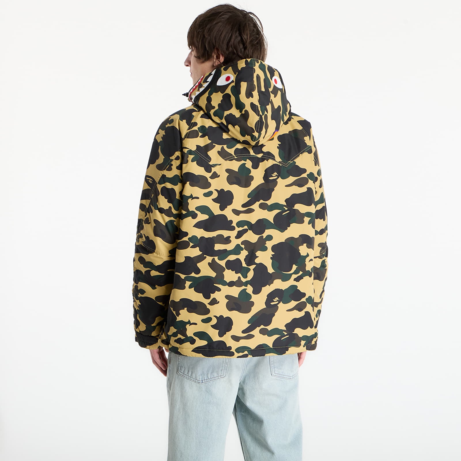 Giacche A BATHING APE 1St Camo Shark Snowboard Jacket M Yellow