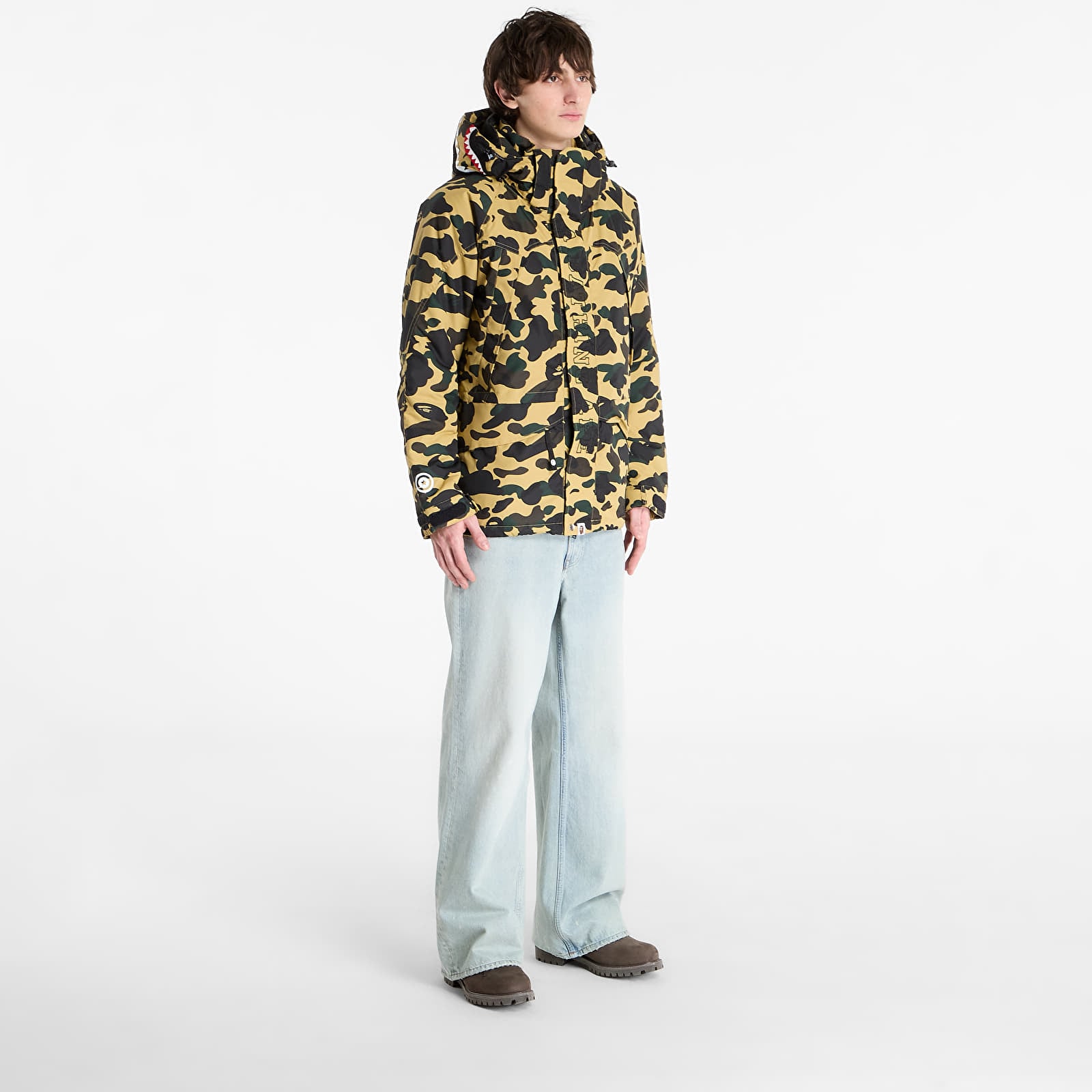 Giacche A BATHING APE 1St Camo Shark Snowboard Jacket M Yellow