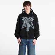 A BATHING APE Skeleton Shark Heavy Washed Cropped Fit Full Zip Hoodie M Black