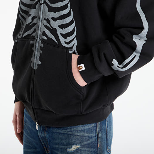A BATHING APE Skeleton Shark Heavy Washed Cropped Fit Full Zip