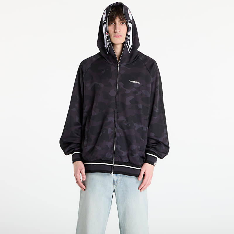 Sweatshirt A BATHING APE Color Camo Shark Relaxed Fit Hoodie Track Jacket M Black