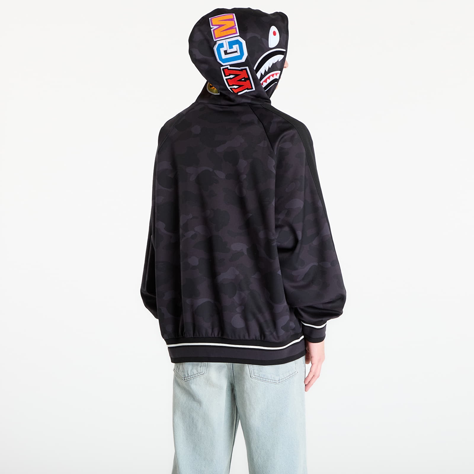 Felpe A BATHING APE Color Camo Shark Relaxed Fit Hoodie Track Jacket M Black