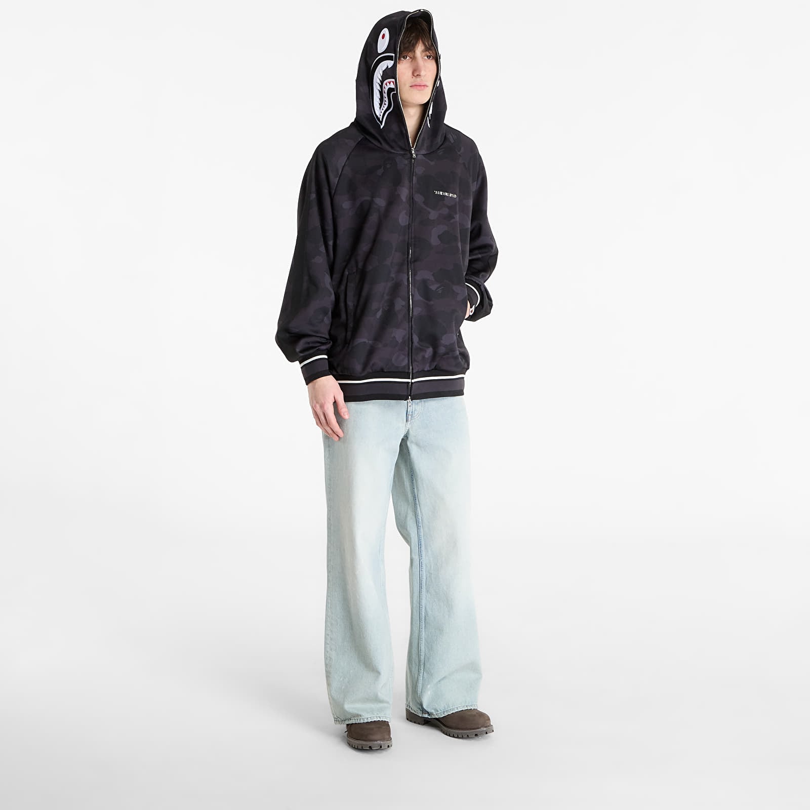 Felpe A BATHING APE Color Camo Shark Relaxed Fit Hoodie Track Jacket M Black