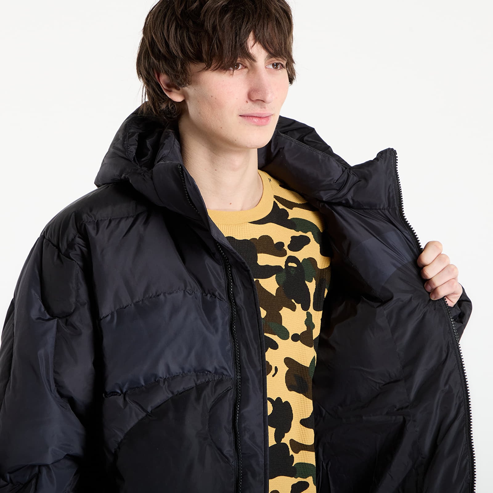 Giacche A BATHING APE Mega Color Camo Quilted Down Jacket M Black