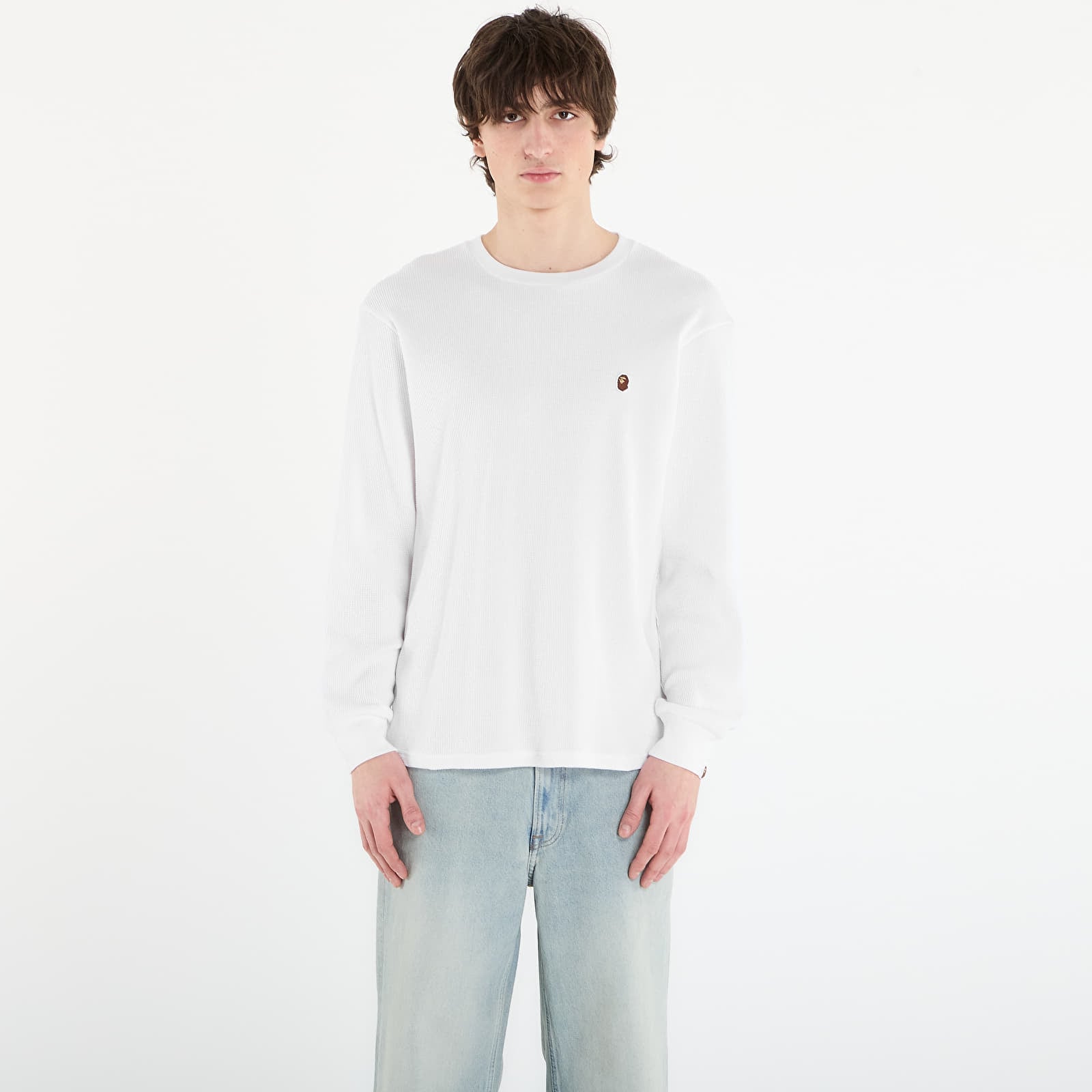 Magliette A BATHING APE Ape Head One Point Thermal Lt M Underwear White