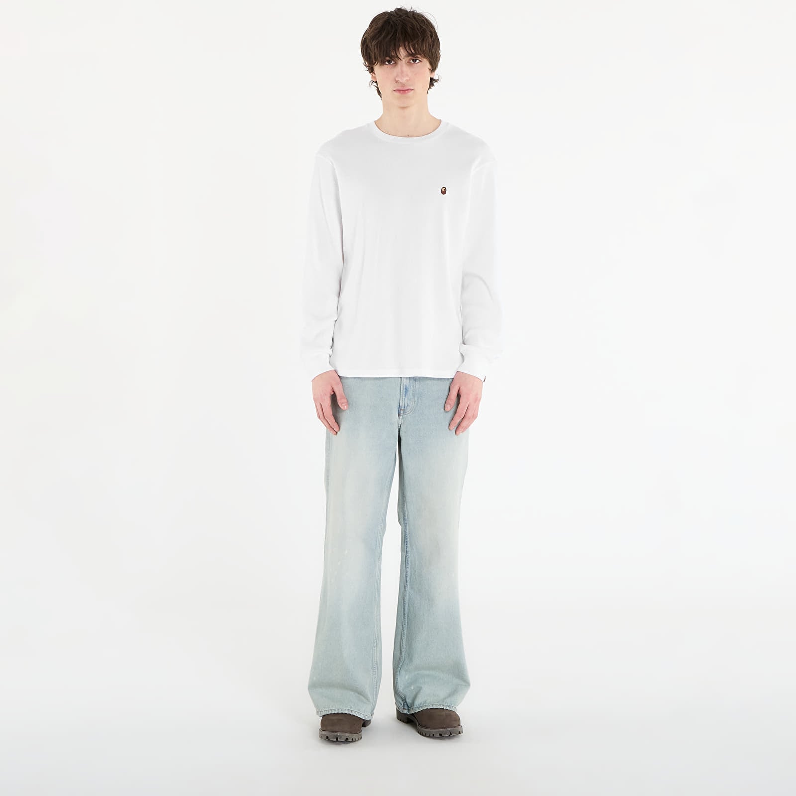 Magliette A BATHING APE Ape Head One Point Thermal Lt M Underwear White